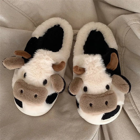 Cozy MooMoo™ Plush Cow Slippers