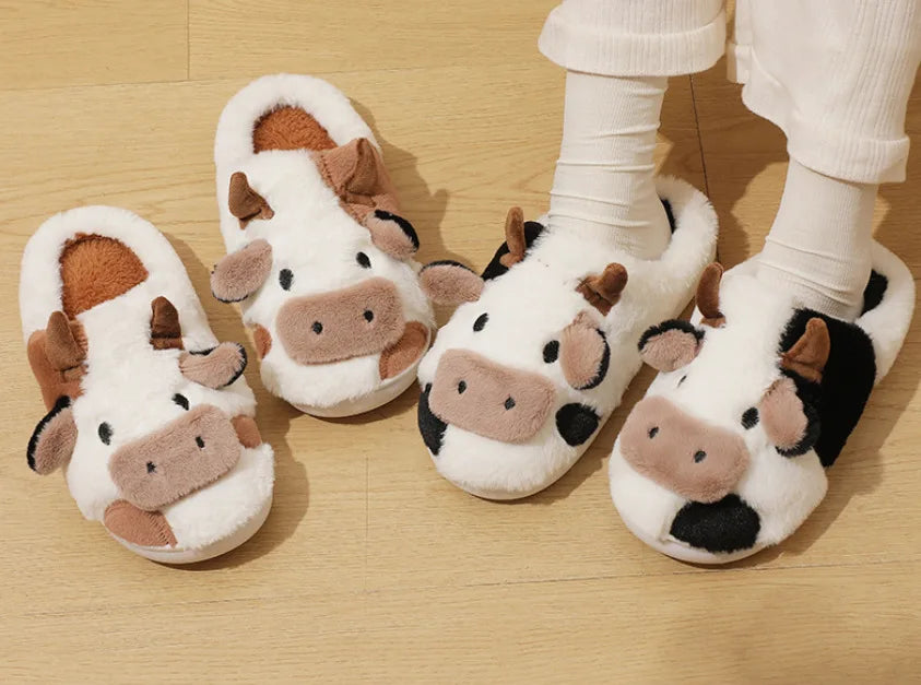 Cozy MooMoo™ Plush Cow Slippers