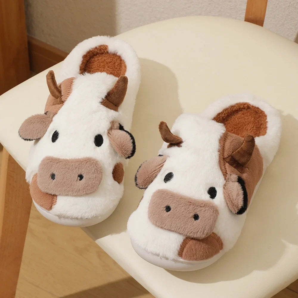 Cozy MooMoo™ Plush Cow Slippers