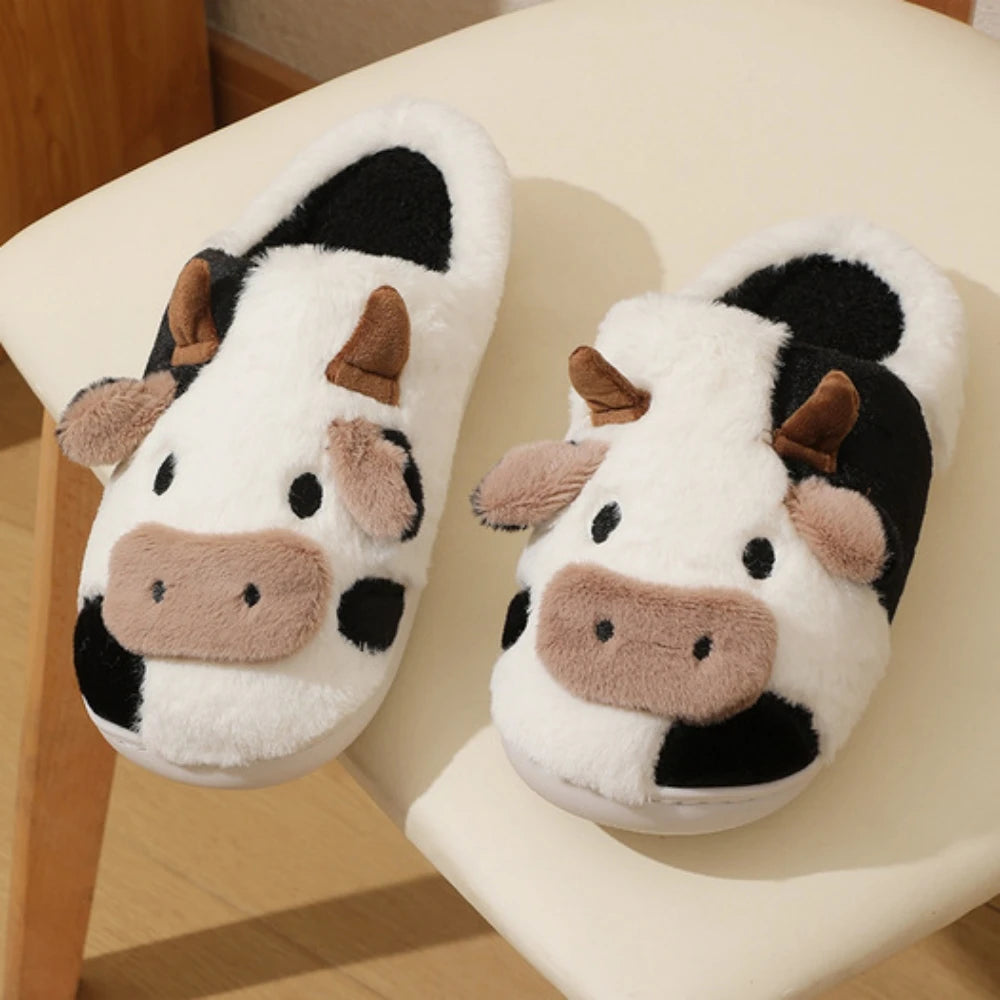 Cozy MooMoo™ Plush Cow Slippers